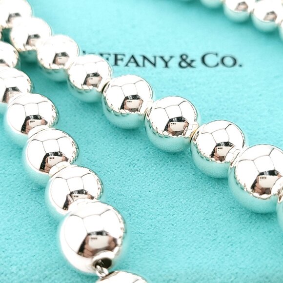 Tiffany & Co Sterling Silver Graduated Ball Bead Beaded Hardwear 16.25' Necklace - Picture 6 of 9